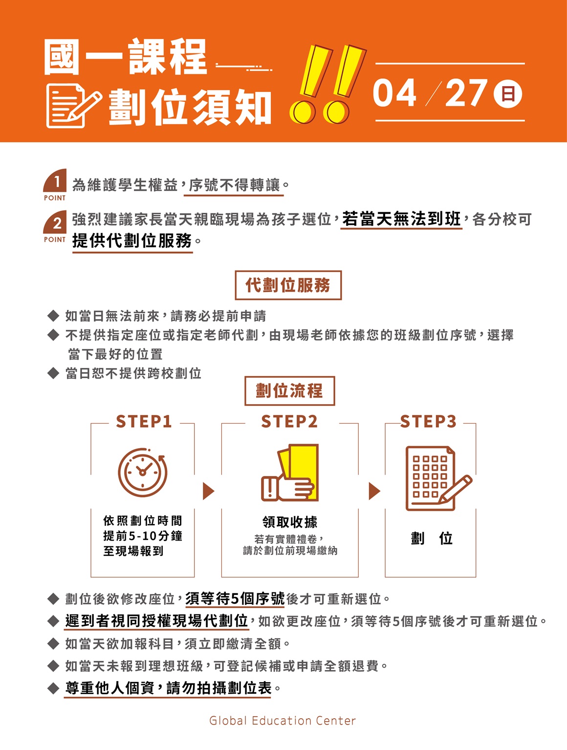 114國一續班 劃位須知-1160 114國一續班 劃位須知-1160