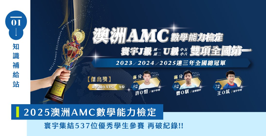 【澳洲AMC】2023、2024、2025 連續三年寰宇拿全國總冠軍！J級、Ｕ級雙項再拿全國第一