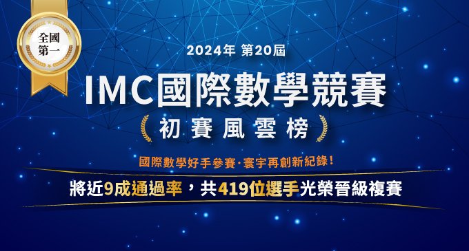 【國際競賽】IMC國際數學競賽初賽風雲榜！直逼9成通過率，419人晉級複賽，再創新巔峰！